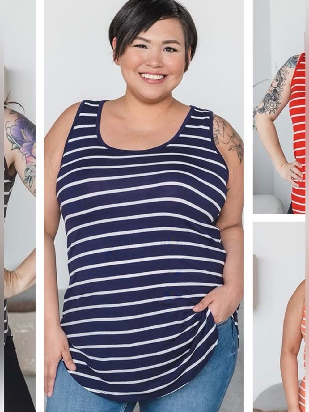 Stripe a Pose Tank 2.0 (NWOT) 🍒 Navy & White Stripes, Size Small
